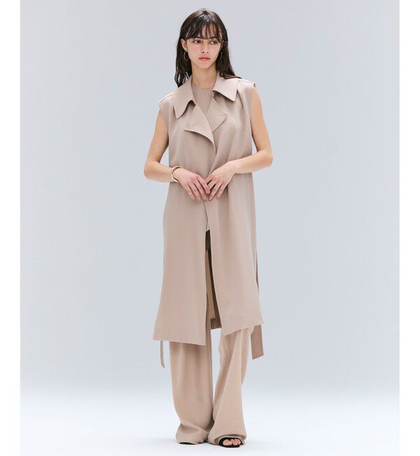 BEIGE,「【洗える】FLEUR / バックシアーノーカラーブラウス」|シャツ・ブラウス|
