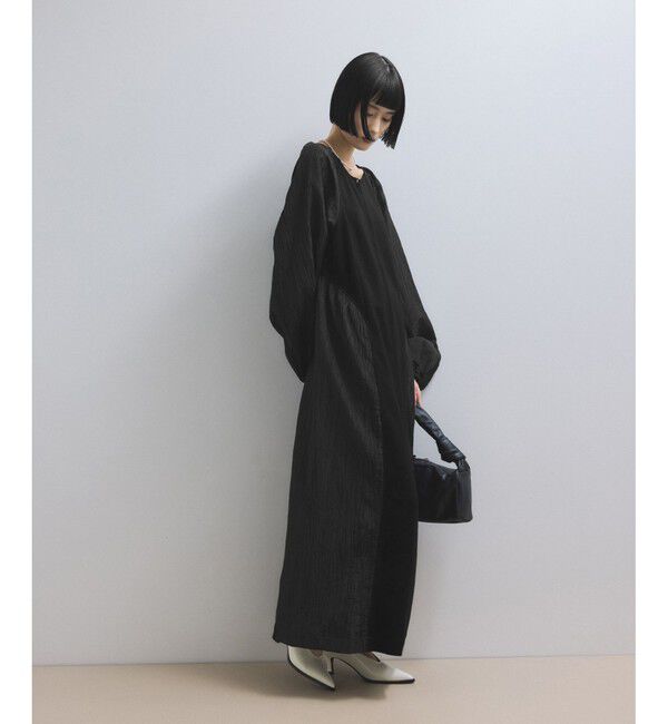 ADAM ET ROPE'「【WEB限定】フロントZIPコンビギャザーワンピース」|ワンピース|
