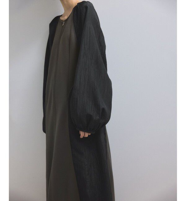ADAM ET ROPE'「【WEB限定】フロントZIPコンビギャザーワンピース」|ワンピース|