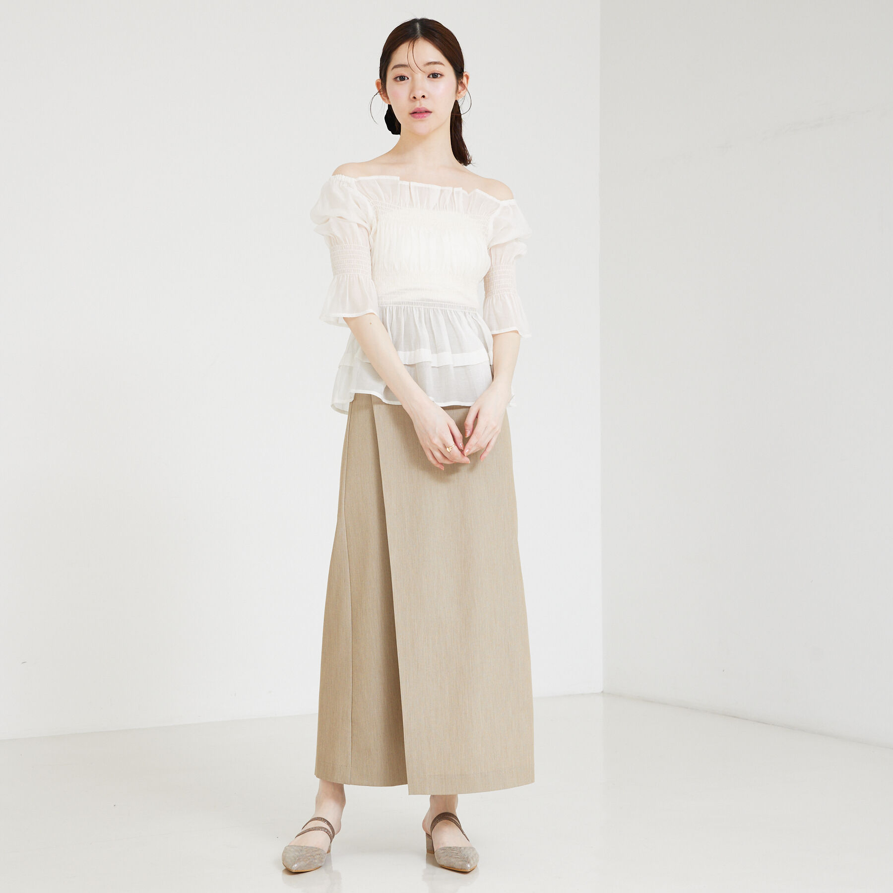 SELFIST「シャーリングシアーブラウス」|シャツ・ブラウス|