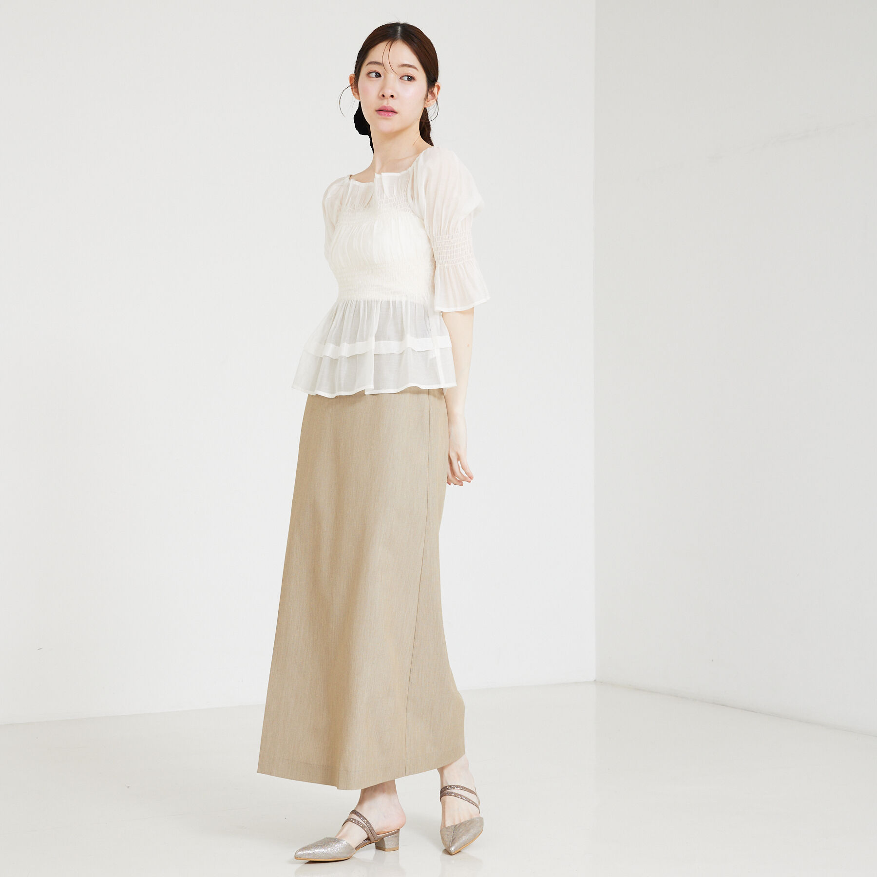SELFIST「シャーリングシアーブラウス」|シャツ・ブラウス|