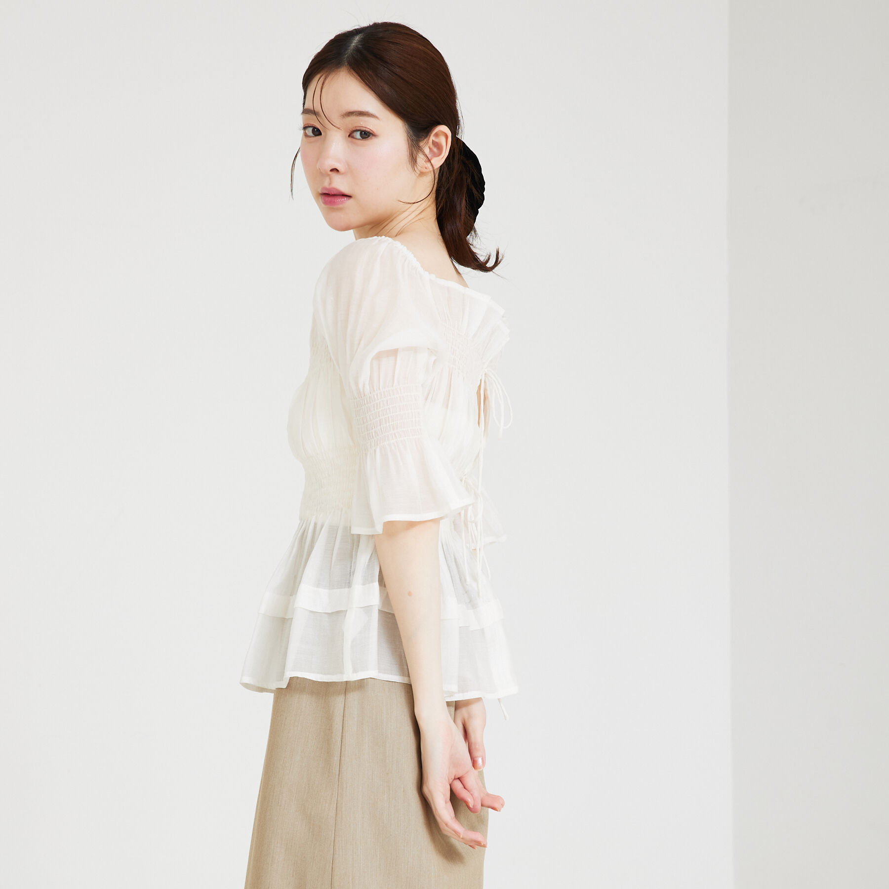 SELFIST「シャーリングシアーブラウス」|シャツ・ブラウス|