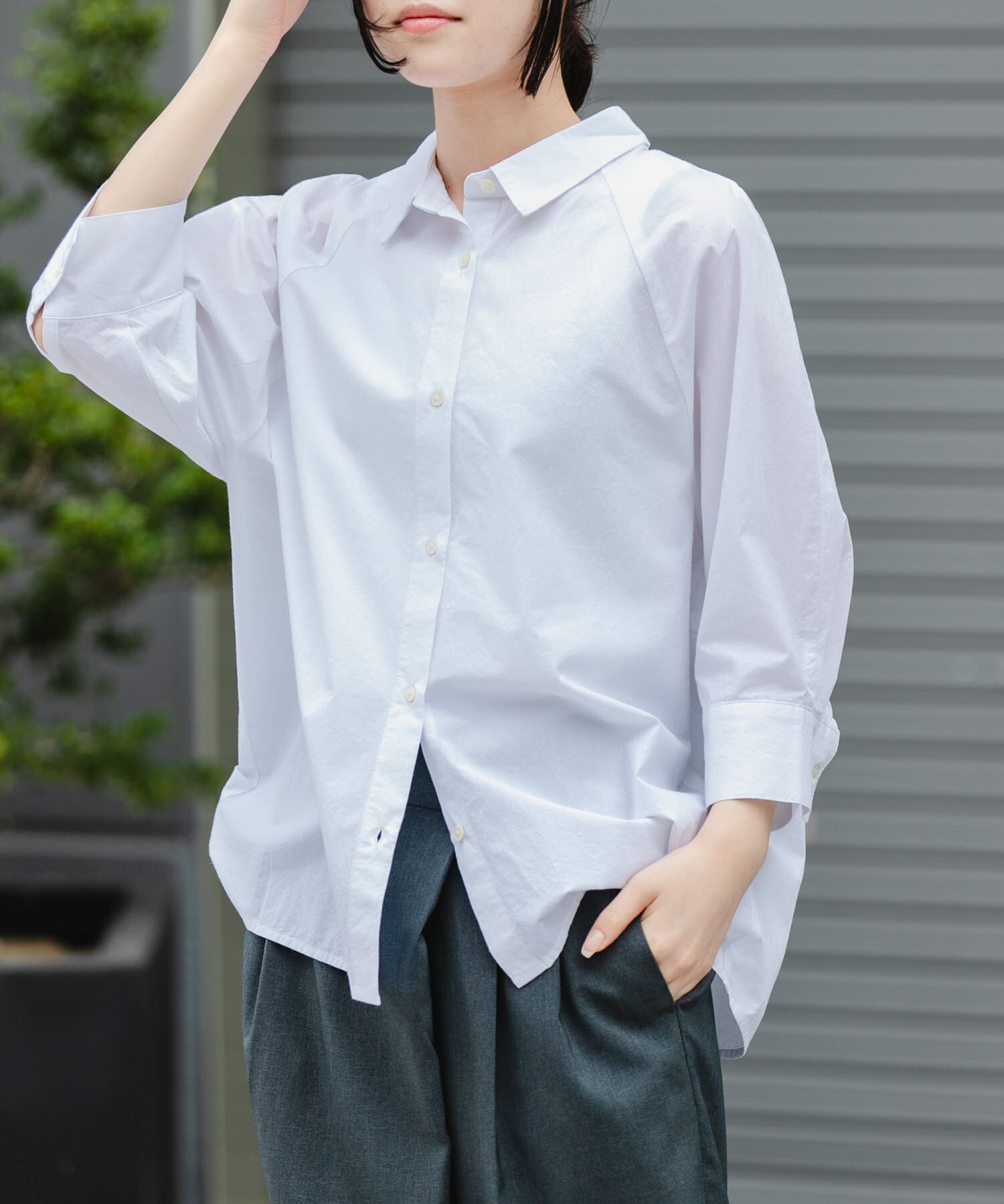 URBAN RESEARCH DOORS「FORK&SPOON　レギュラーカラーバレルシャツ」|シャツ・ブラウス|オフホワイト