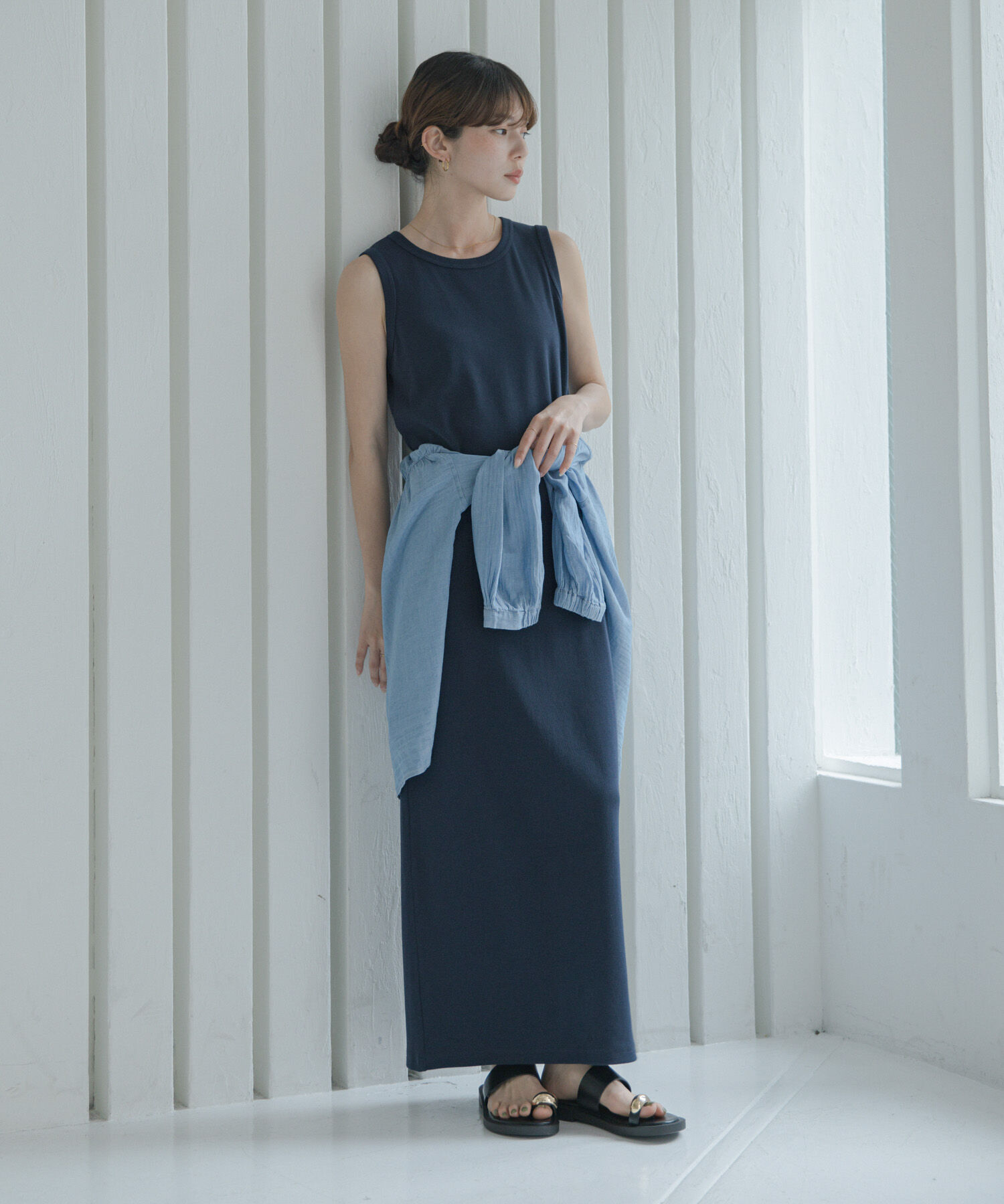 Sonny Label 「『38サイズ/WEB限定』Iラインカットワンピース」|ワンピース|ネイビー