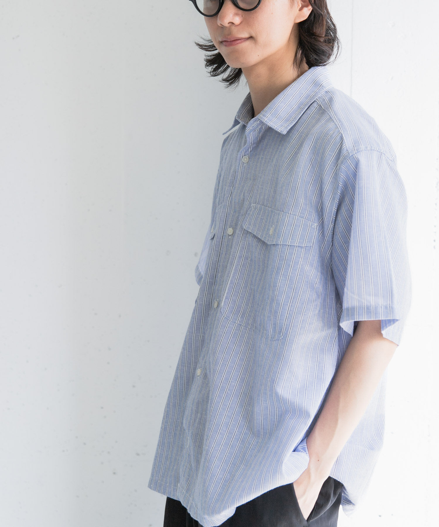 URBAN RESEARCH DOORS「FORK&SPOON　Wポケットショートスリーブシャツ」|シャツ・ブラウス|