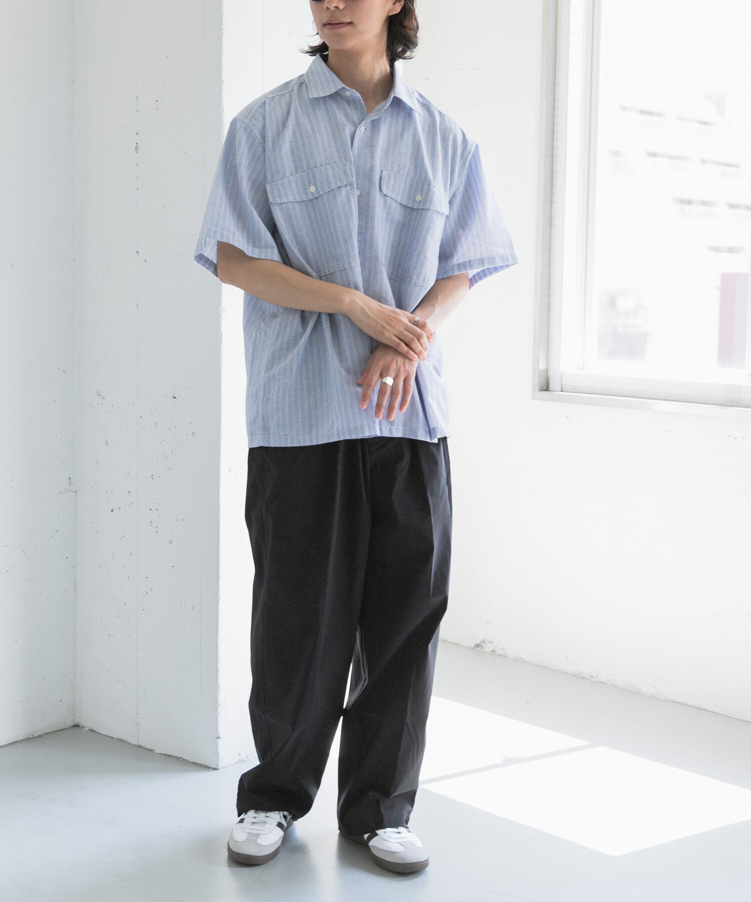 URBAN RESEARCH DOORS「FORK&SPOON　Wポケットショートスリーブシャツ」|シャツ・ブラウス|