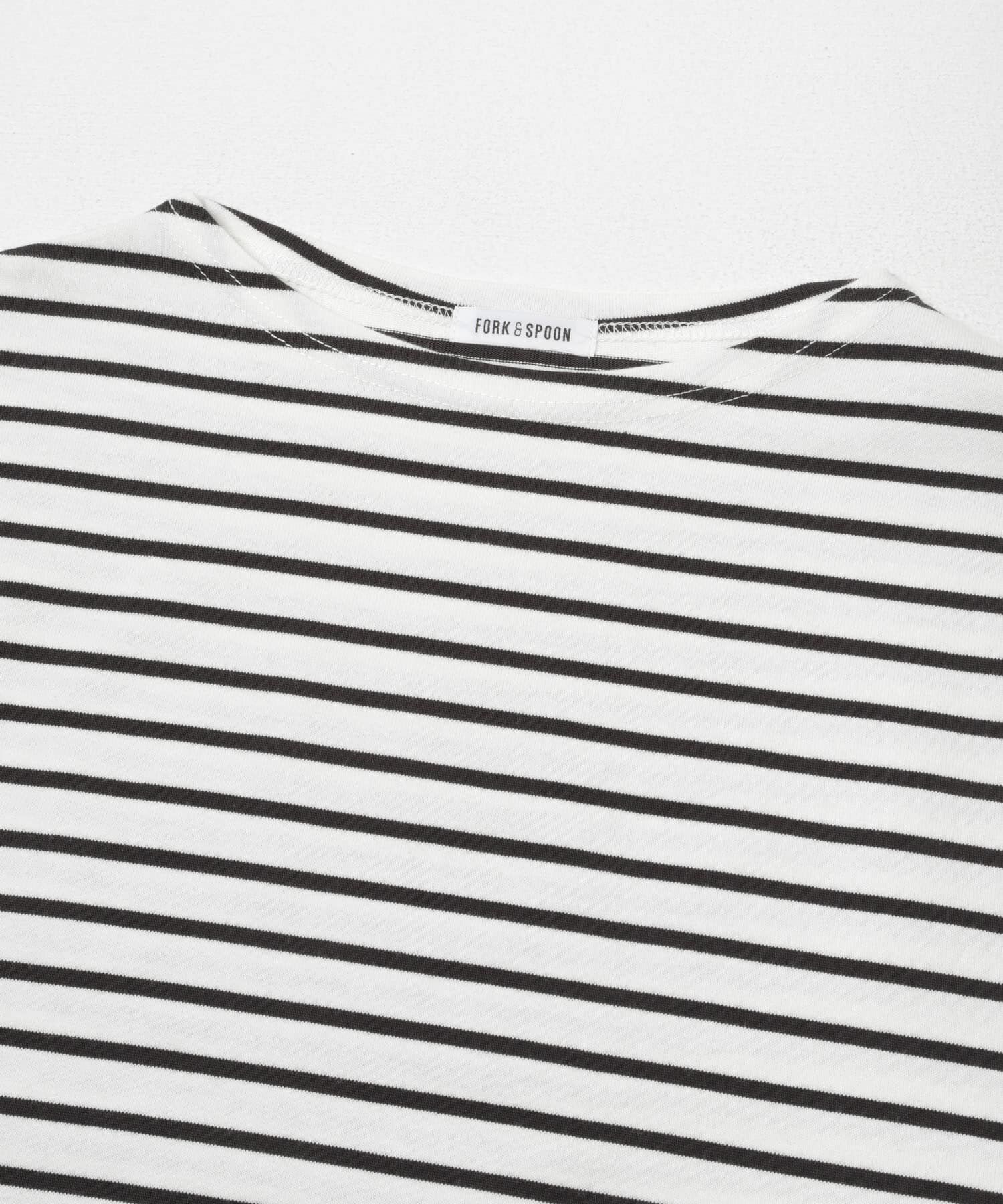 URBAN RESEARCH DOORS「FORK&SPOON　クロップドボートネックボーダー」|Tシャツ・カットソー|