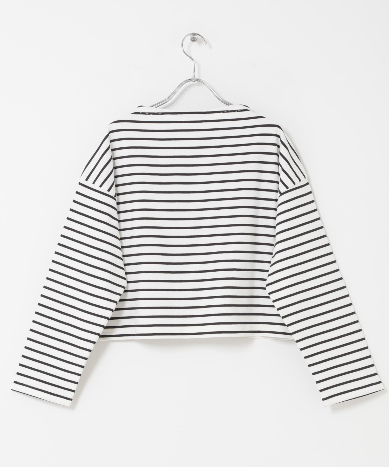 URBAN RESEARCH DOORS「FORK&SPOON　クロップドボートネックボーダー」|Tシャツ・カットソー|