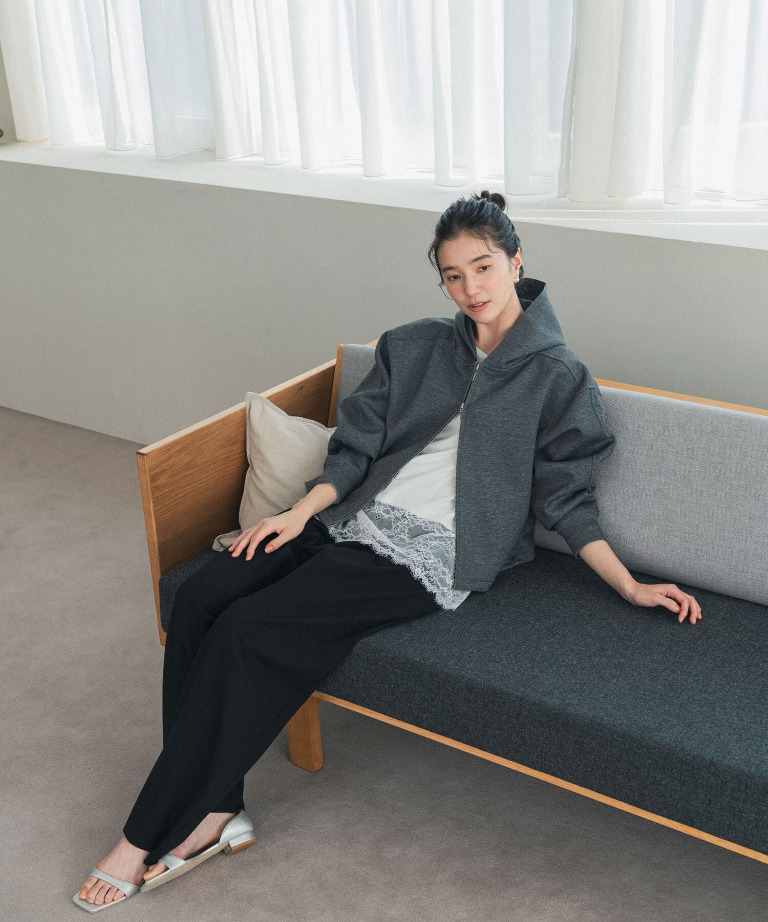 URBAN RESEARCH DOORS「レースドッキングカットソー」|Tシャツ・カットソー|