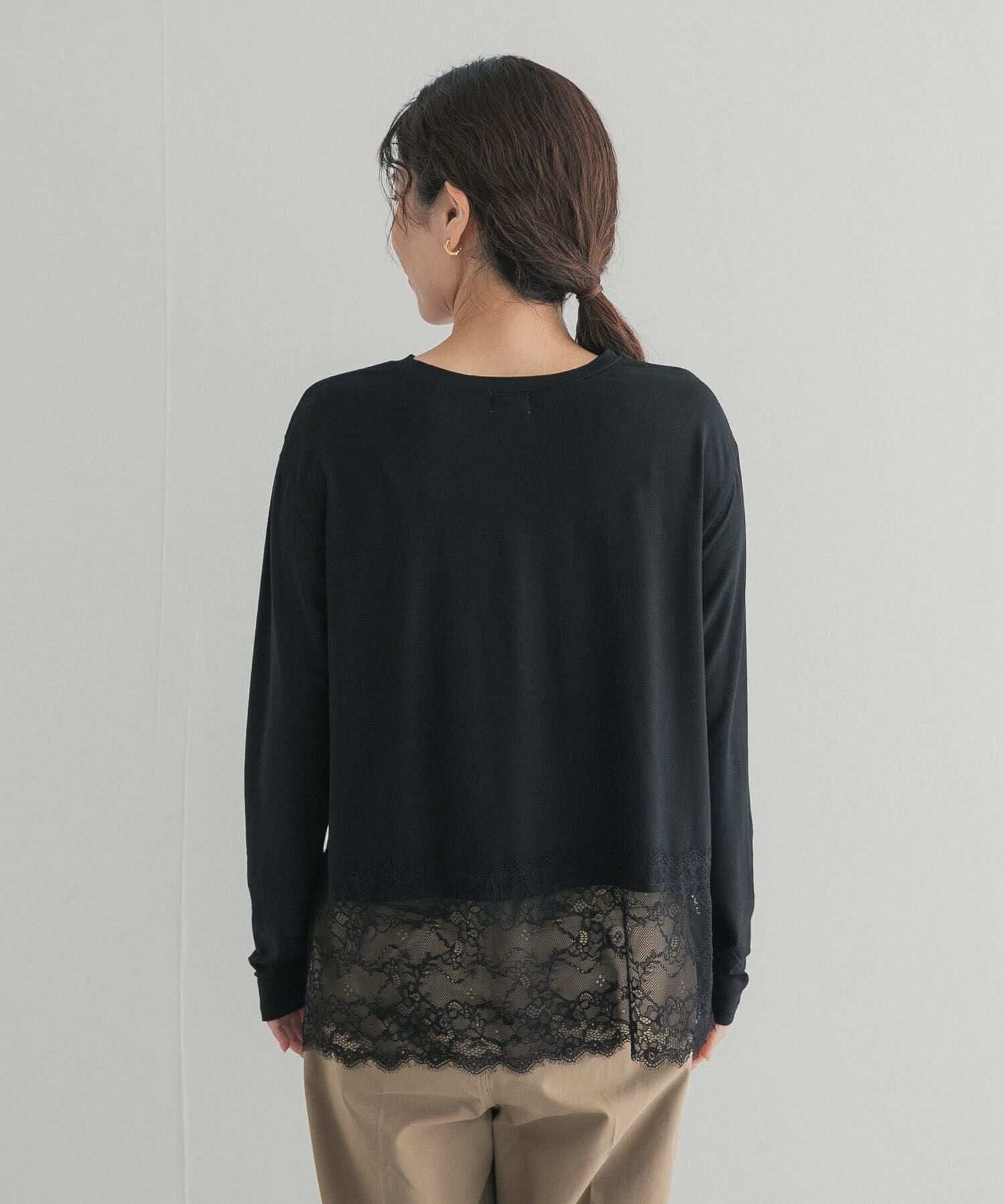 URBAN RESEARCH DOORS「レースドッキングカットソー」|Tシャツ・カットソー|