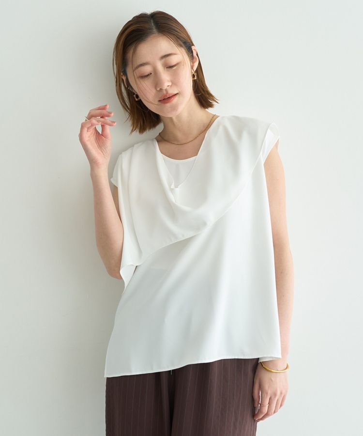 YECCA VECCA「ドレープブラウス」|シャツ・ブラウス|Off White