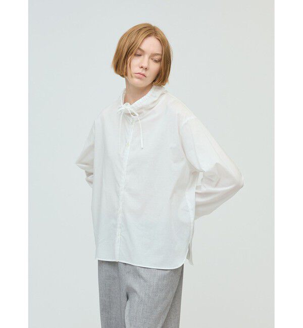 mizuiro ind「mizuiro ind ギャザースタンドカラーシャツ」|シャツ・ブラウス|