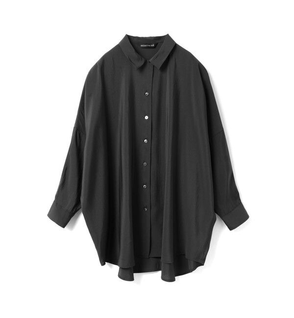 mizuiro ind「mizuiro ind ワイドチュニックシャツ」|シャツ・ブラウス|ブラック