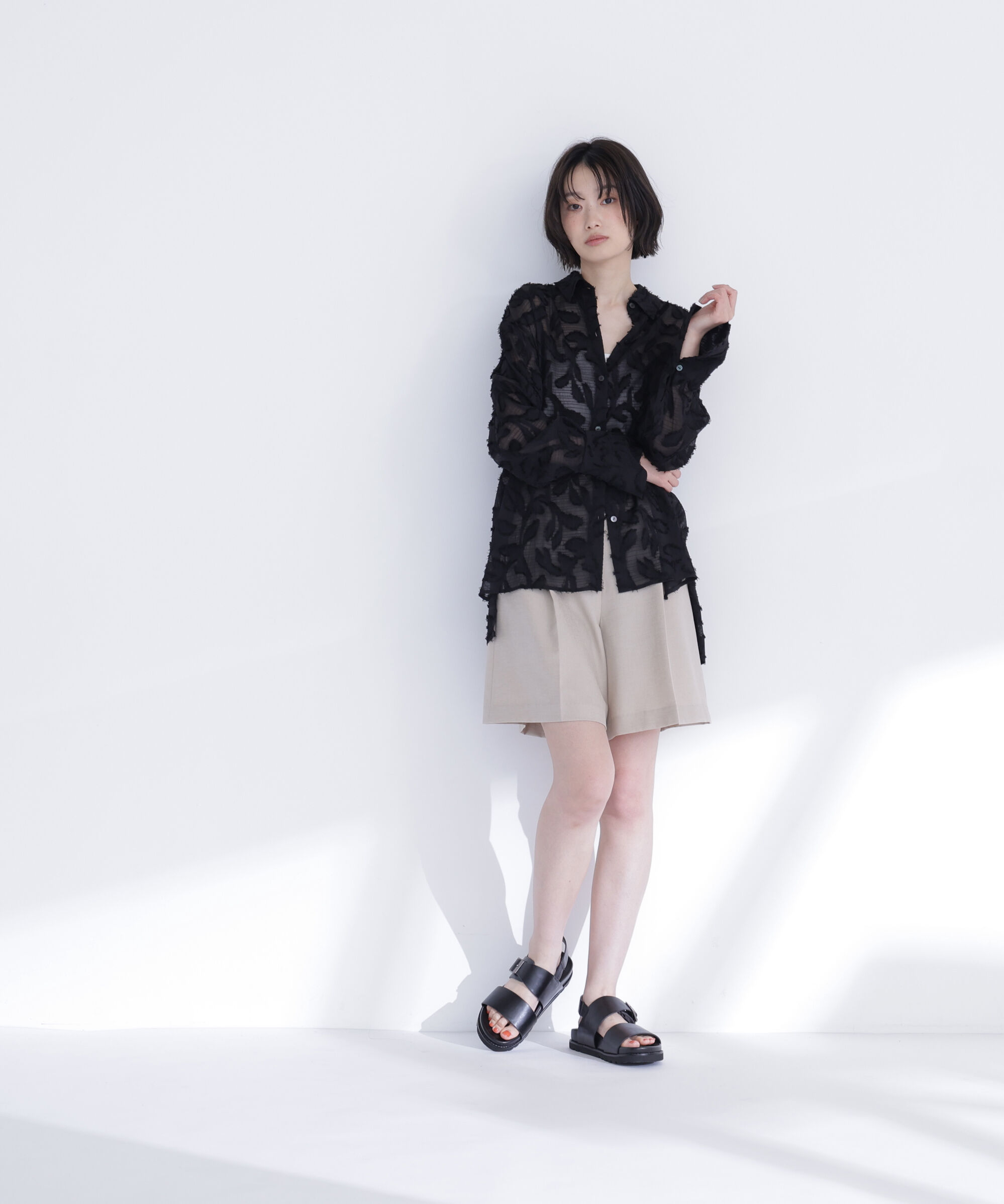  「カットジャガードシアーシャツ」|シャツ・ブラウス|