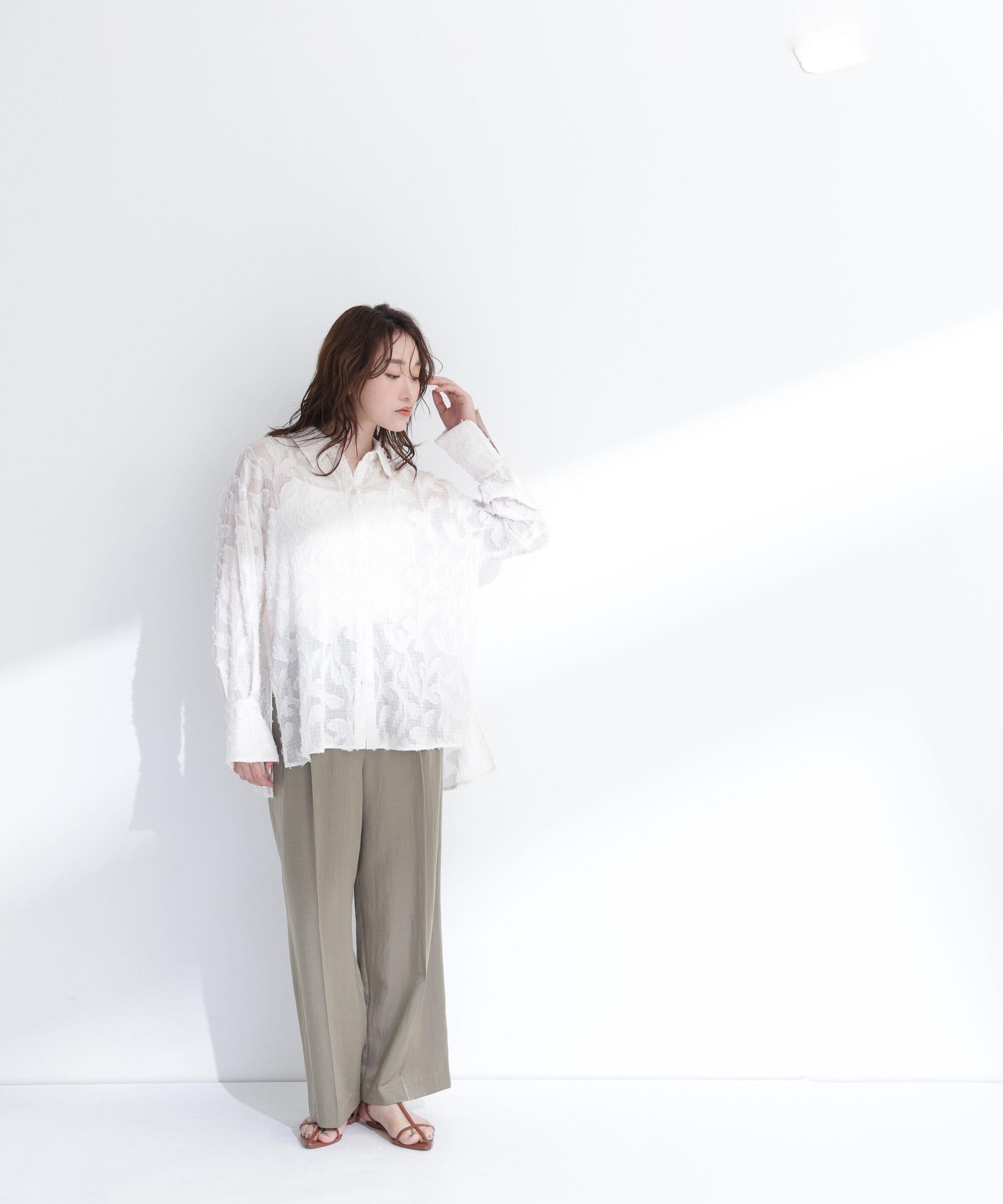  「カットジャガードシアーシャツ」|シャツ・ブラウス|