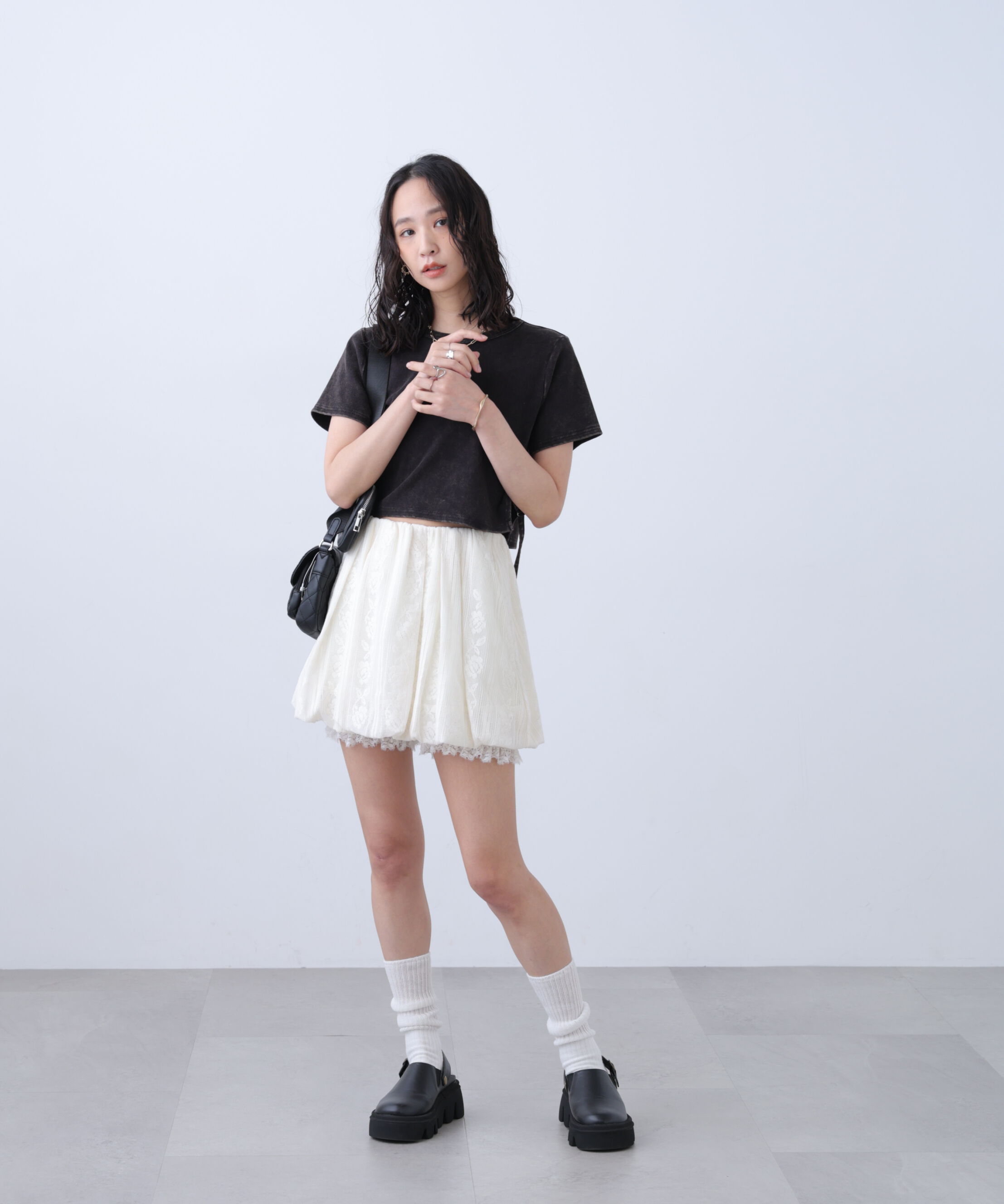  「ヴィンテージ加工サイドベルトＴ」|Tシャツ・カットソー|