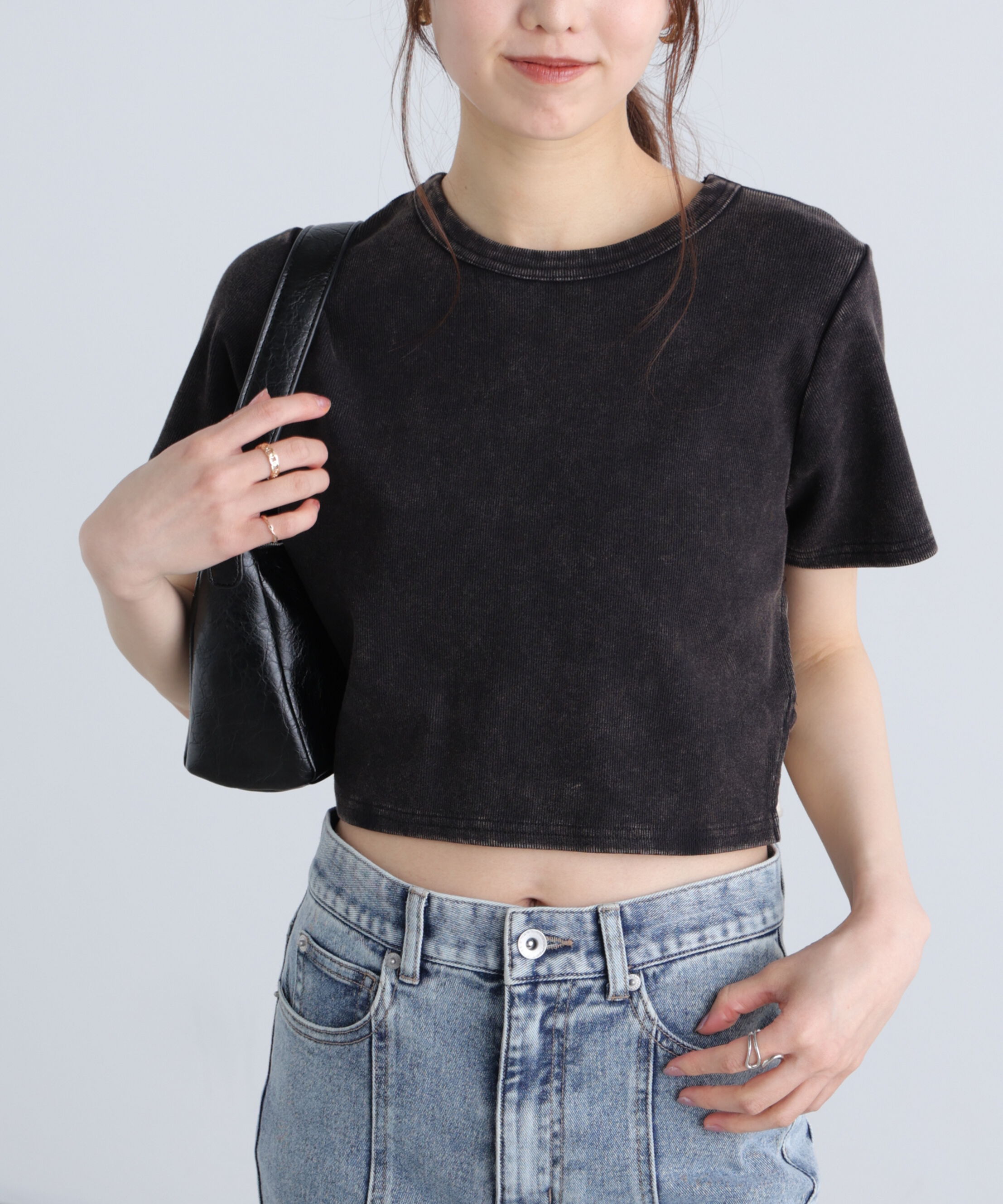  「ヴィンテージ加工サイドベルトＴ」|Tシャツ・カットソー|
