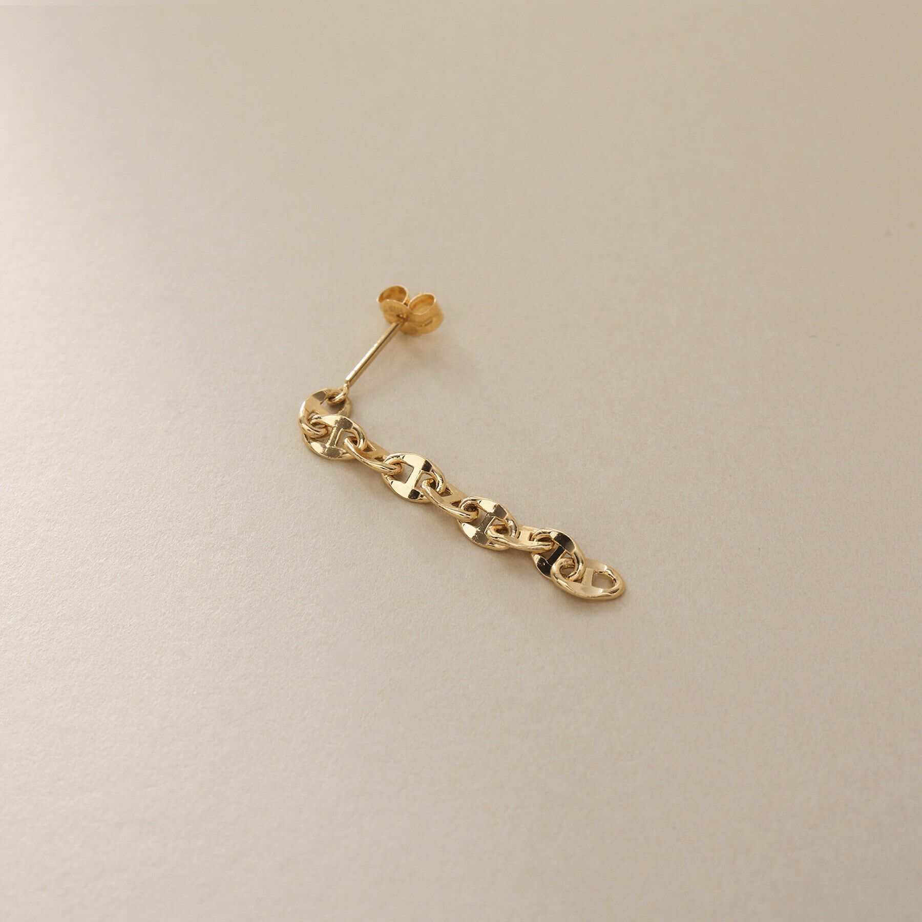 COCOSHNIK「K18中空マリンチェーン スタッドピアス」|ピアス|