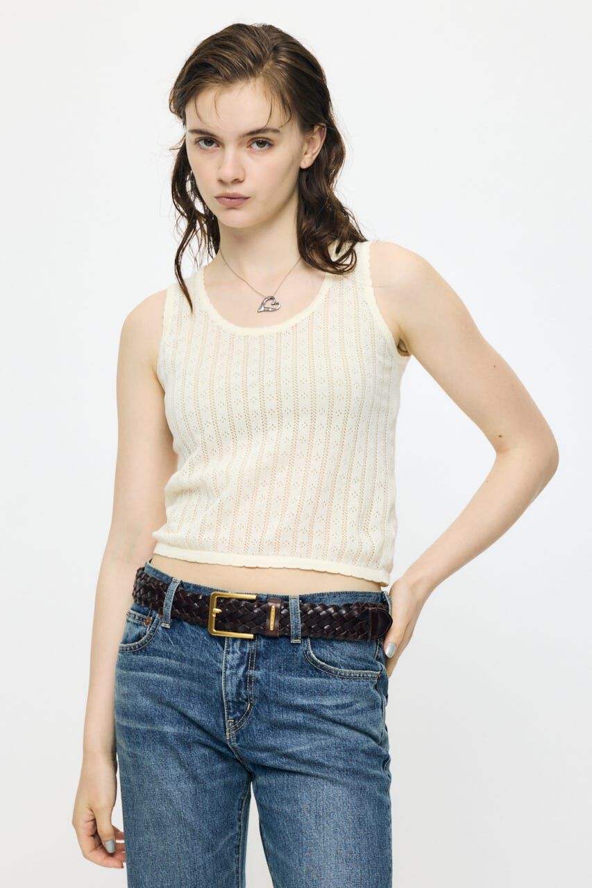 MOUSSY「EYELET KNIT タンク」|タンクトップ|