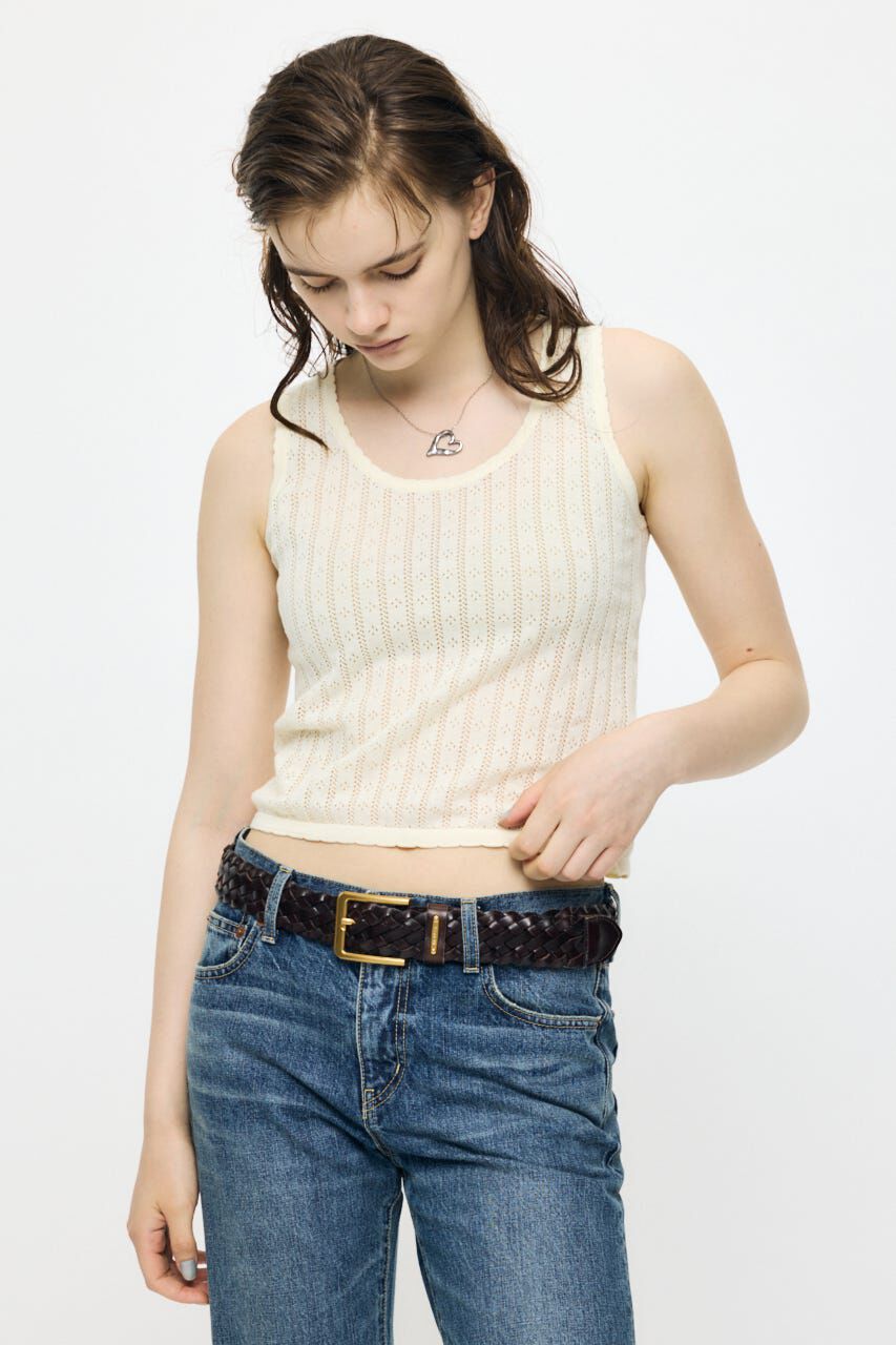 MOUSSY「EYELET KNIT タンク」|タンクトップ|