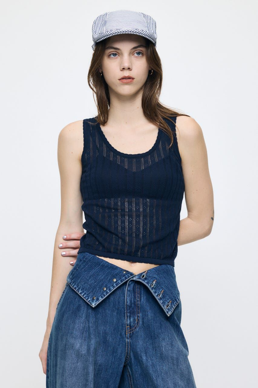 MOUSSY「EYELET KNIT タンク」|タンクトップ|