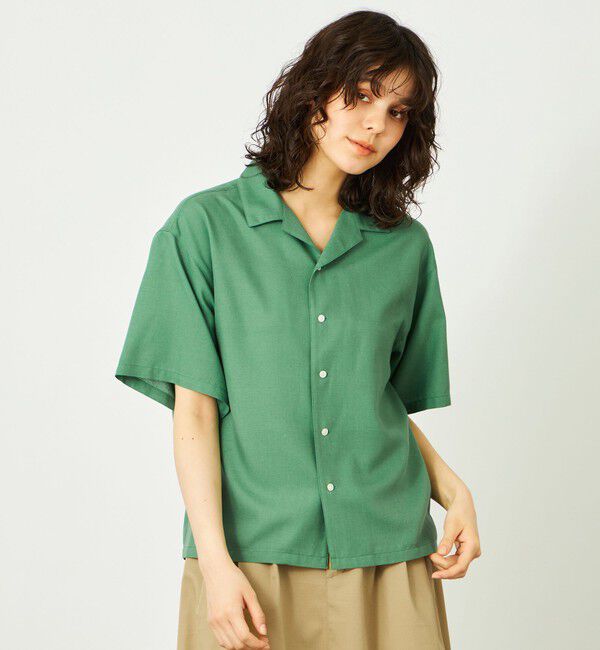 MACKINTOSH PHILOSOPHY「GREY LABEL リネンミックスオープンカラーシャツ」|シャツ・ブラウス|グリーン