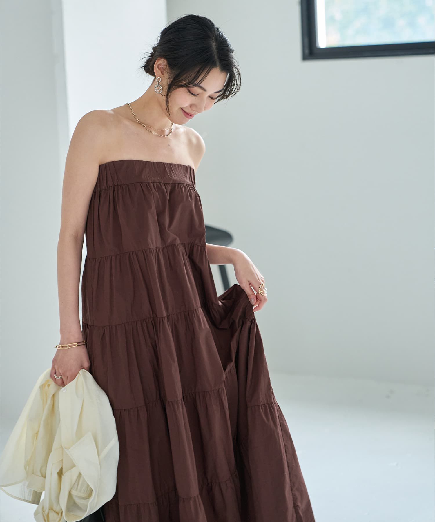 STYLE DELI「【LUXE】コットンティアードベアワンピース」|ワンピース|