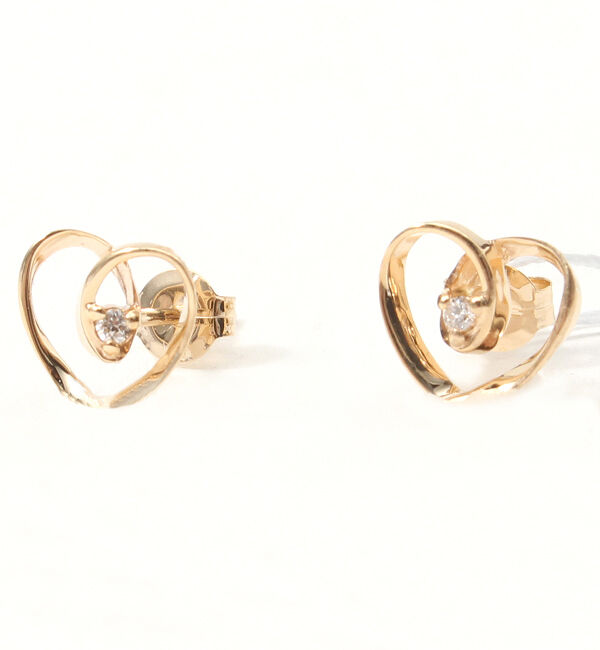 JUPITER「【K10】ダイヤモンドハートピアス」|ピアス|ゴールド