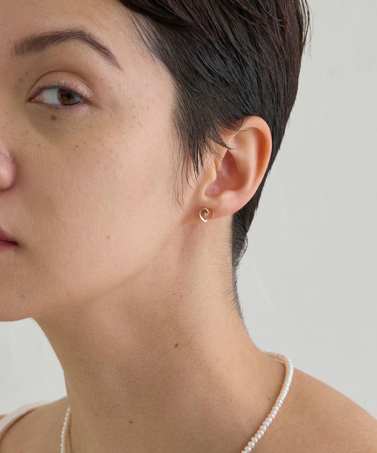 JUPITER「【K10】ダイヤモンドハートピアス」|ピアス|