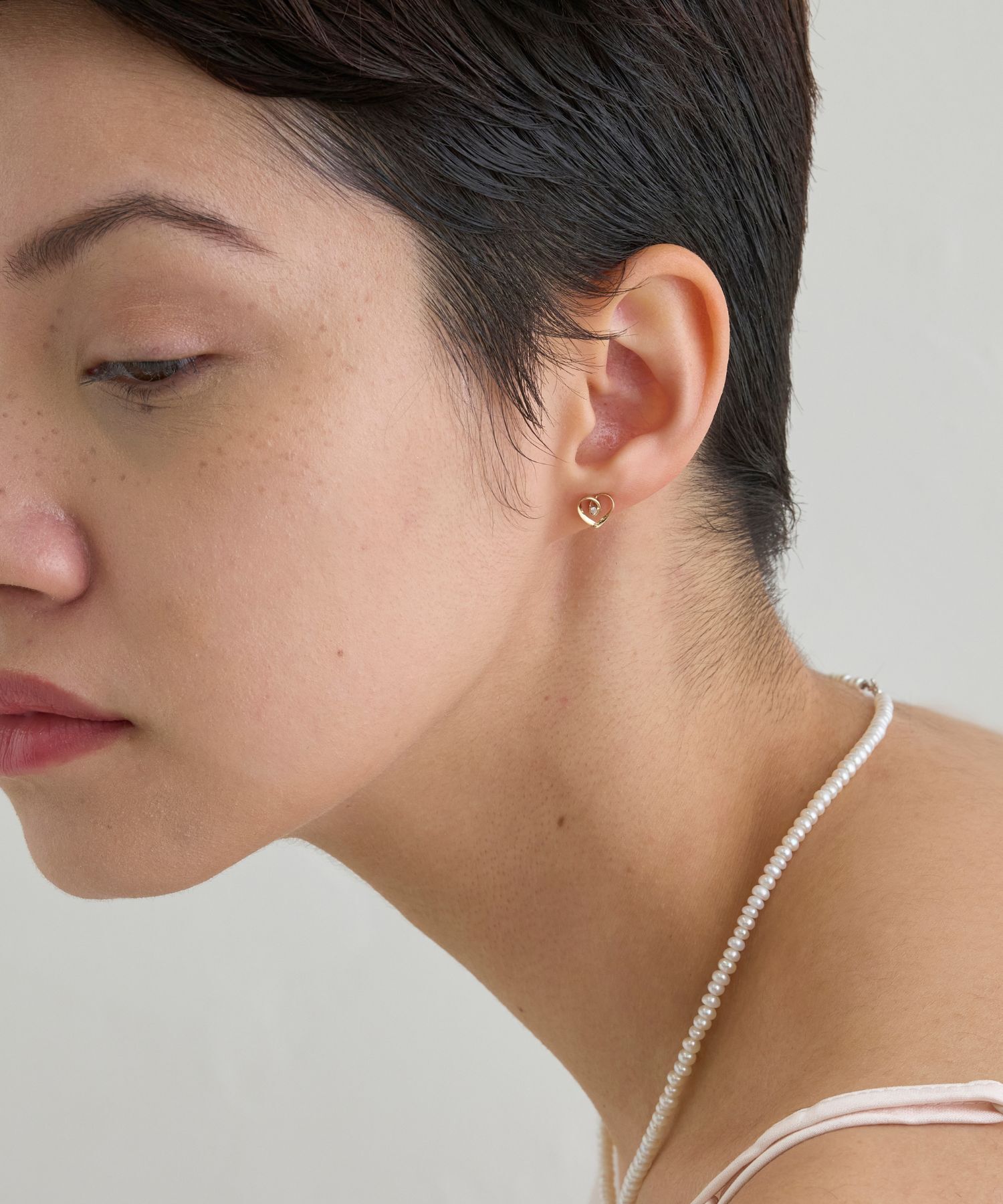 JUPITER「【K10】ダイヤモンドハートピアス」|ピアス|