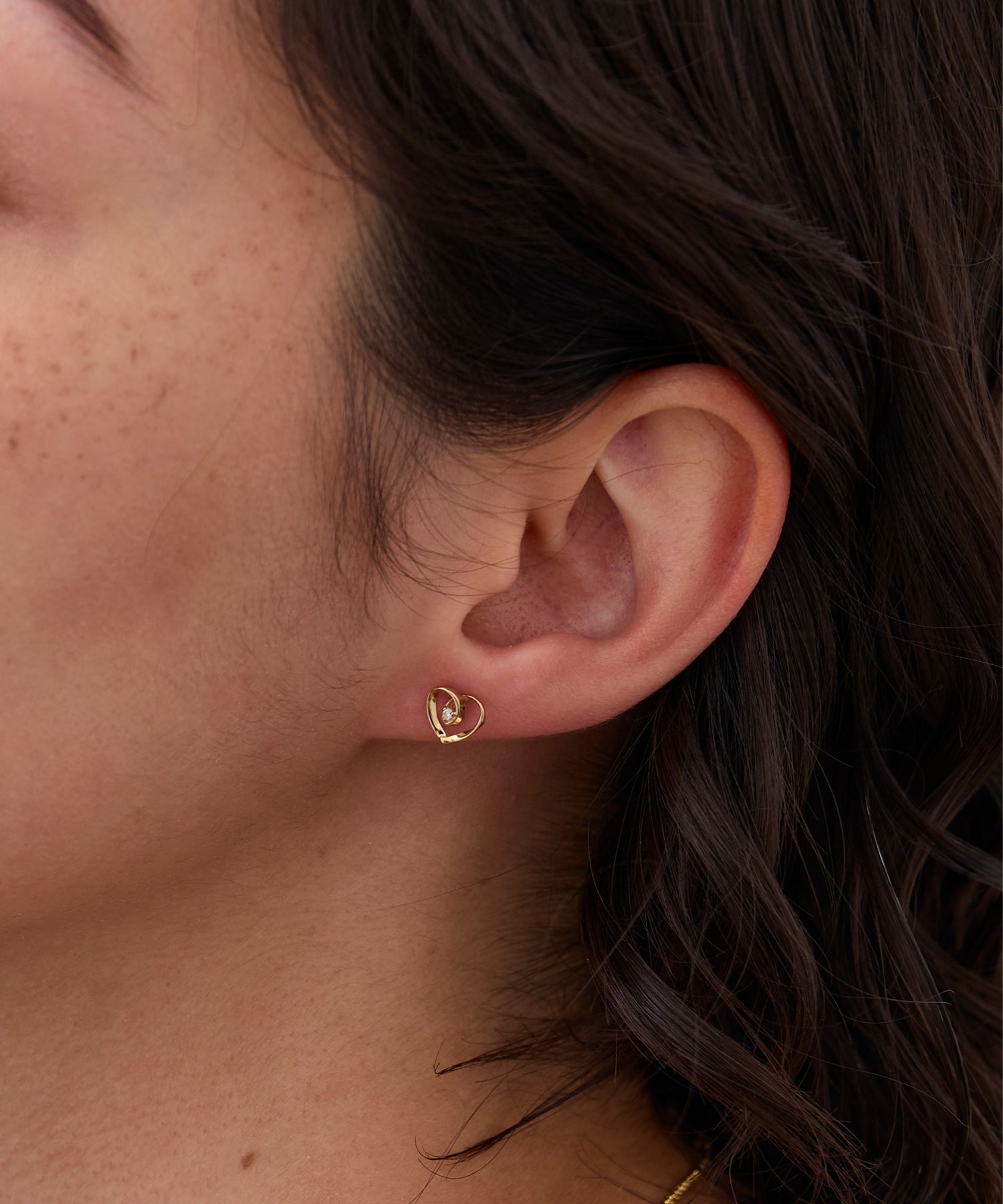 JUPITER「【K10】ダイヤモンドハートピアス」|ピアス|