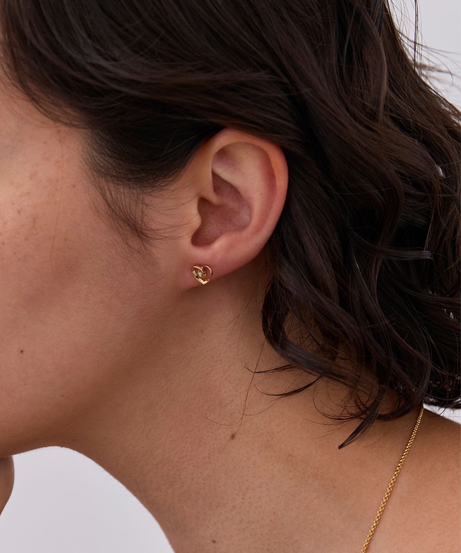JUPITER「【K10】ダイヤモンドハートピアス」|ピアス|