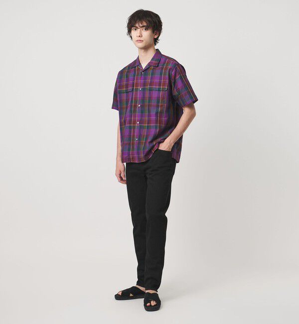 UNITED ARROWS「カイハラデニム ブラック スリムテーパード」|デニム|