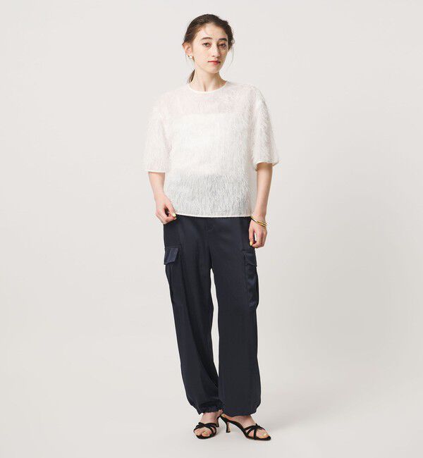 UNITED ARROWS「サテン クリーン ポケット パンツ ‐ウォッシャブル‐」|カーゴ|