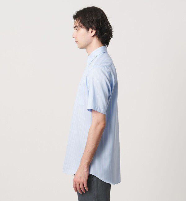 UNITED ARROWS「イージーケア AG パナマ ショートスリーブ ストライプ ボタンダウンカラーシャツ 抗菌防臭 通気性」|シャツ・ブラウス|