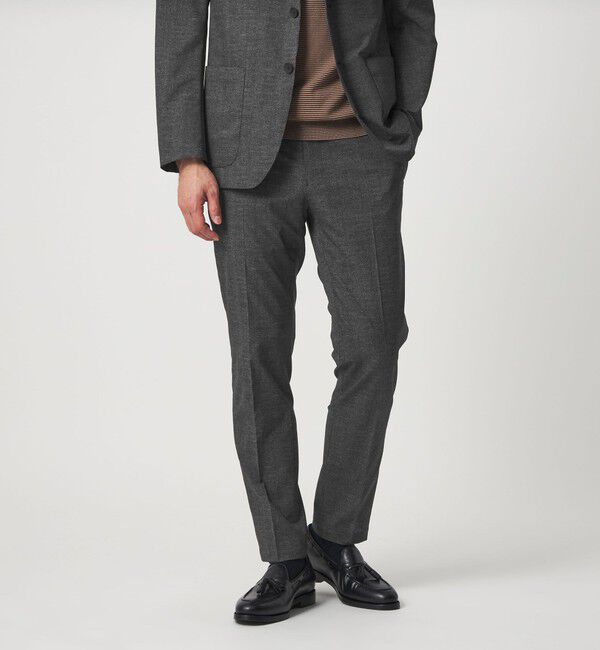 UNITED ARROWS「COOL DOTS プリント ノープリーツ テーパード パンツ UA COZY ウォッシャブル 2WAYストレッチ」|スラックス|