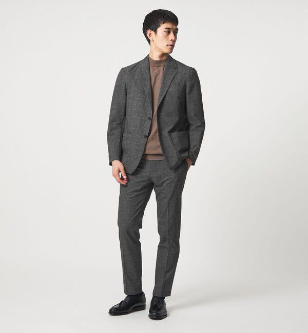UNITED ARROWS「COOL DOTS プリント ノープリーツ テーパード パンツ UA COZY ウォッシャブル 2WAYストレッチ」|スラックス|