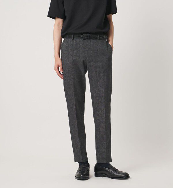 UNITED ARROWS「COOL DOTS プリント ノープリーツ テーパード パンツ UA COZY ウォッシャブル 2WAYストレッチ」|スラックス|