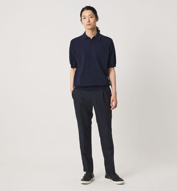 UNITED ARROWS「COOL DOTS プリント サイドシャーリング 1プリーツ パンツ ウォッシャブル ストレッチ」|スラックス|