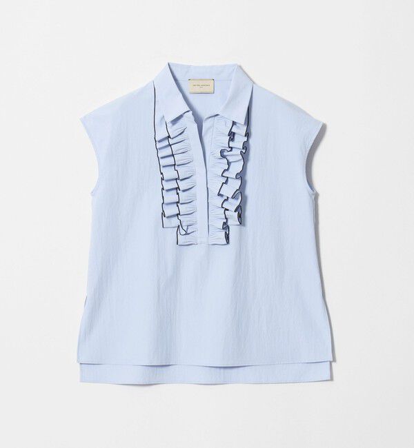 UNITED ARROWS「メロー フリル スキッパー フレンチスリーブ シャツ ‐防シワ 吸水速乾 UVカット 遮熱性 接触冷感‐」|シャツ・ブラウス|