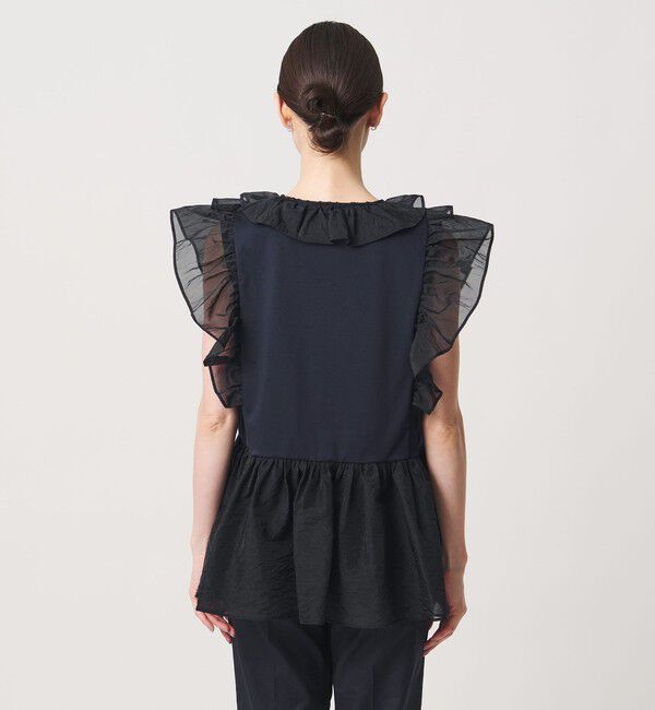 UNITED ARROWS「レディー フリル チュール カットソー ‐ウォッシャブル‐」|Tシャツ・カットソー|