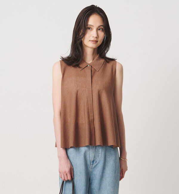 UNITED ARROWS「ペプラム フレア ノースリーブ ニット ‐ウォッシャブル‐」|ニット・セーター|