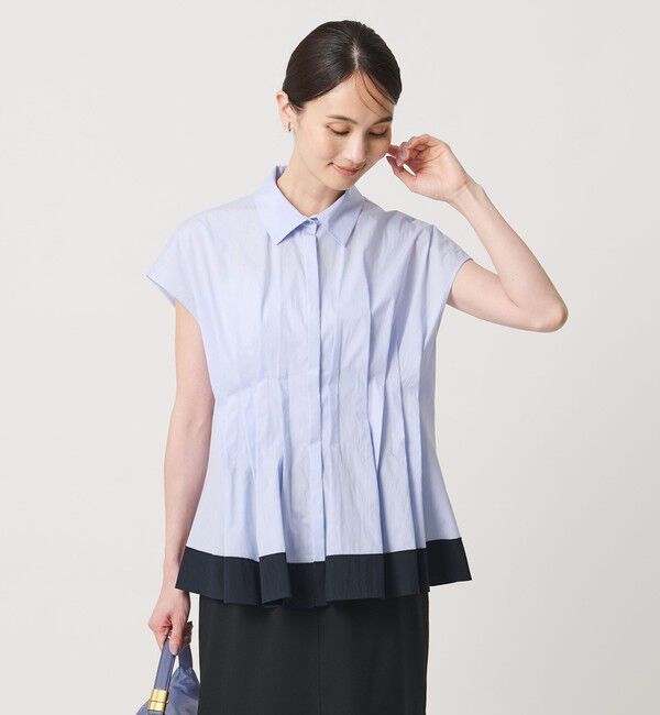 UNITED ARROWS「タック フレンチスリーブ シャツ」|シャツ・ブラウス|LT.BLUE