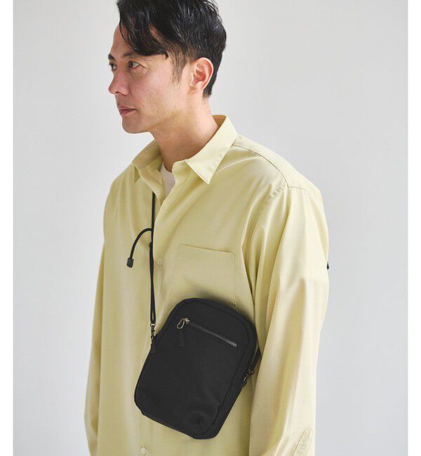 UNITED ARROWS green label relaxing「【WEB限定】マット リップストップ ミニ ショルダー バッグ -撥水-」|ショルダー・メッセンジャー|BLACK