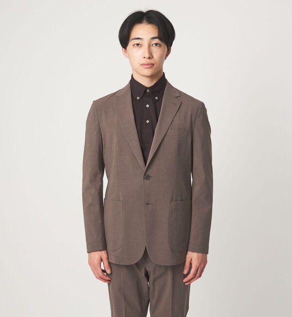 UNITED ARROWS green label relaxing「A+ ポリエステル ピンヘッド 2B スタンダード 2P セットアップジャケット -ウォッシャブル・ストレッチ・撥」|テーラードジャケット|