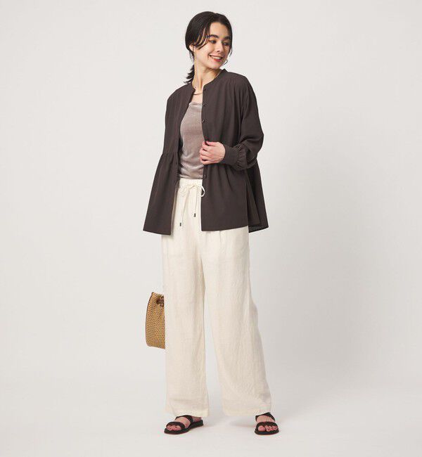 UNITED ARROWS green label relaxing「BREEZE LINEN ブリーズリネン ワイド パンツ 3 オフホワイト」|その他|