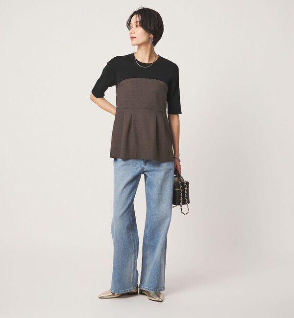 UNITED ARROWS green label relaxing「ネップツイル ドッキング プルオーバー ウォッシャブル」|シャツ・ブラウス|