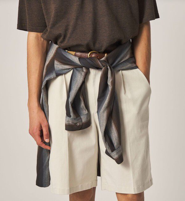 STEVEN ALAN「＜Steven Alan＞ グレース ツイル アウト ワンプリーツ ショート パンツ」|スラックス|