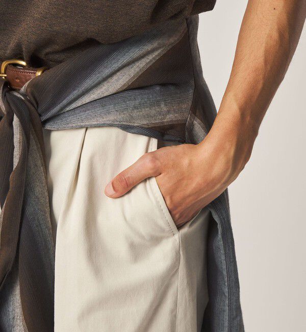 STEVEN ALAN「＜Steven Alan＞ グレース ツイル アウト ワンプリーツ ショート パンツ」|スラックス|