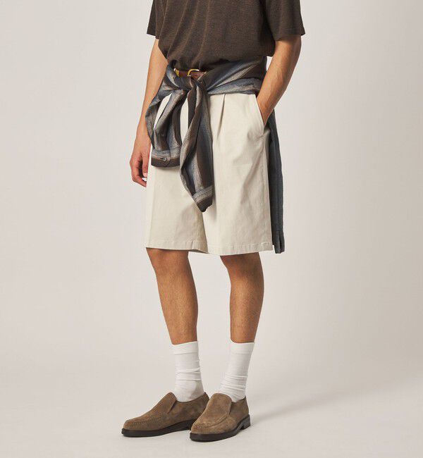 STEVEN ALAN「＜Steven Alan＞ グレース ツイル アウト ワンプリーツ ショート パンツ」|スラックス|